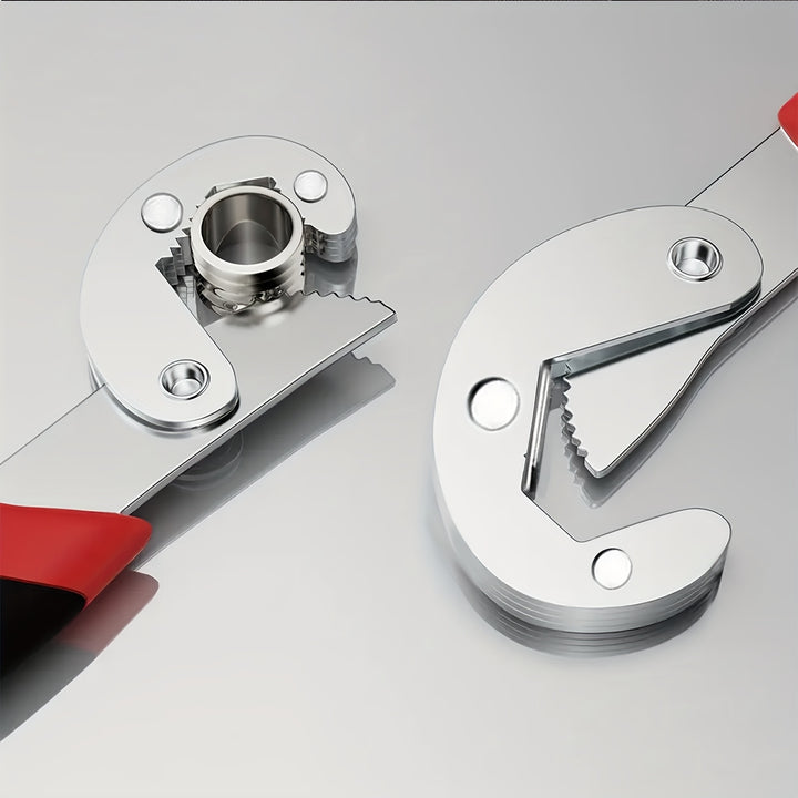 High Carbon Steel Double-Head Adjustable Wrench, High Torque Gear Movable Pipe Pliers, Non-Slip Handle, Durable Material of High Carbon Steel, Suitable for Daily Repair and Maintenance at Home Indoor and Outdoor, KPX