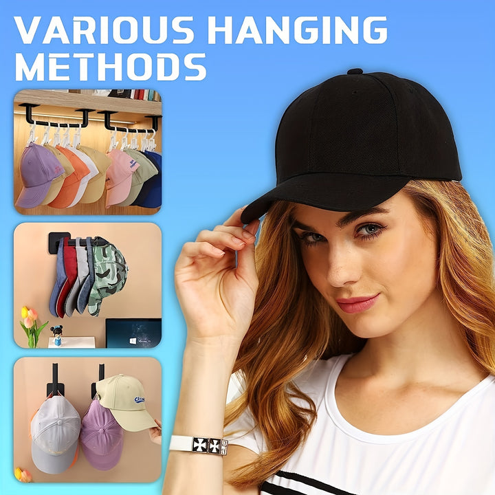 1pc/2pcs/3pcs/4pcs Punch-free Hat Storage Hook, Hanging Plastic Hook for Keys, Hat, Towels, Self-Adhesive Hook for Sundries, Household Space Saving Storage Organizer for Entryway, Hallway, Bathroom, Bedroom, Home, Dorm