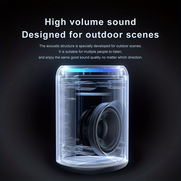 Portable Wireless Speaker Outdoor Speakers with Lights, Powerful Crystal Clear Sound, All Day Playtime, AUX&TF-Card Input, BT 5.3, TWS Paring Speaker, Small Wireless Speaker for Outdoor, Gift Ideas