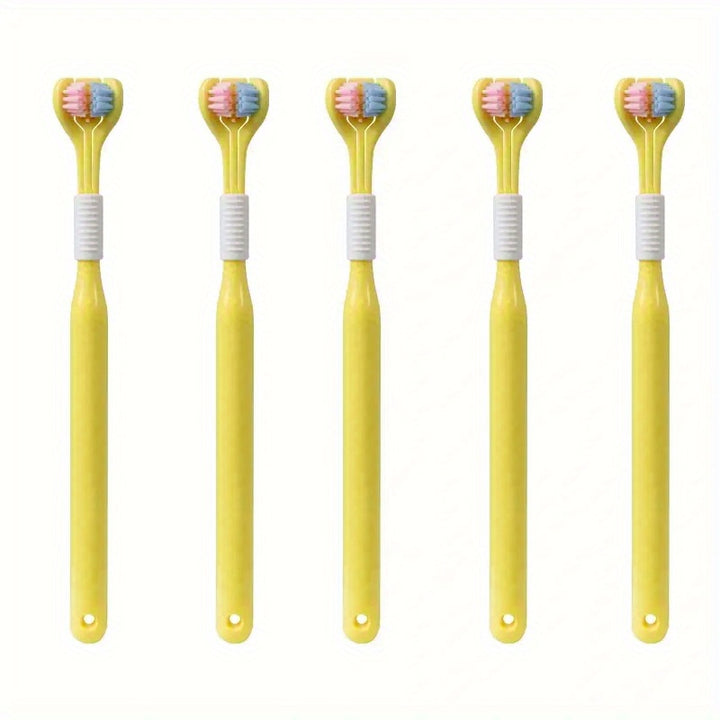 1pc Triple-Sided Soft Bristle Toothbrush for Gentle, Deep Cleaning - Travel-Friendly, Adult Oral Care