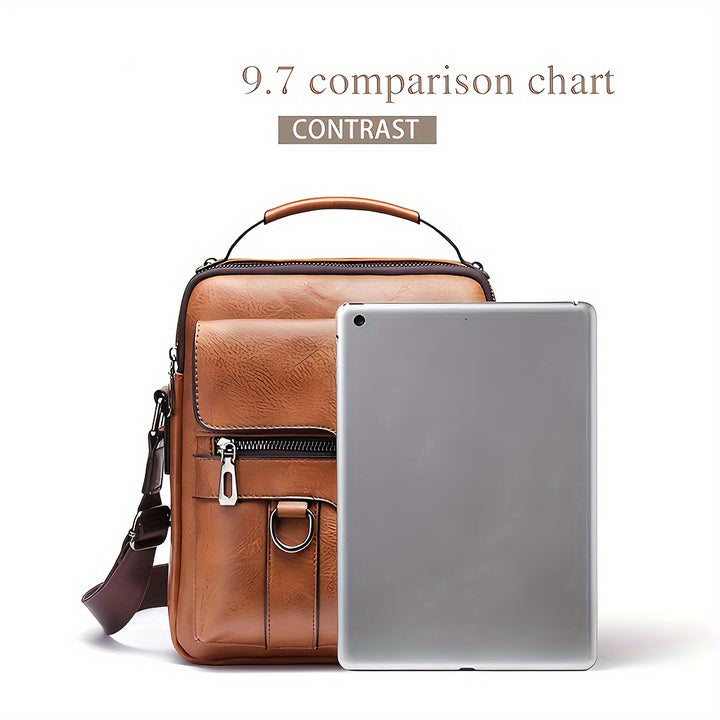 [Genuine Leather Crossbody Business Bag] Men's Genuine Leather Crossbody Bag Shoulder Bags Vintage Handbags Business Bag