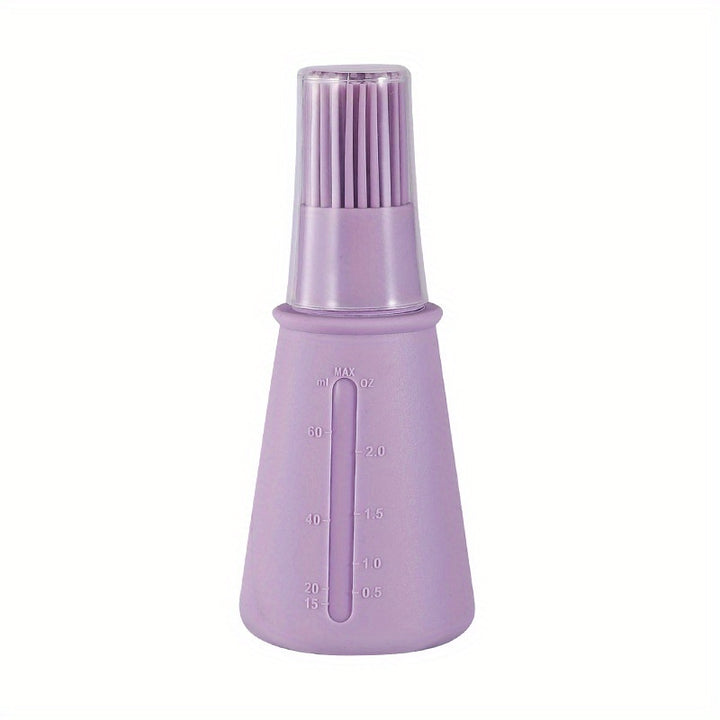 1pc Portable Silicone Oil Bottle With Brush Grill Oil Brushes Pastry Plastic Kitchen Oil Bottle Outdoor Baking BBQ Brush