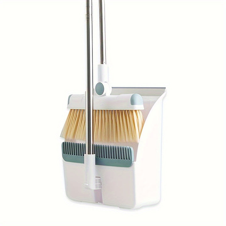 1set, Broom Dustpan Set Combination, Thickened Rotatable Foldable Stainless Steel Rod Strong ，And Durable Soft Hair Sweeping Broom Plastic, Cleaning Supplies for Indoor，broom and dustpan set，local warehouse ，household