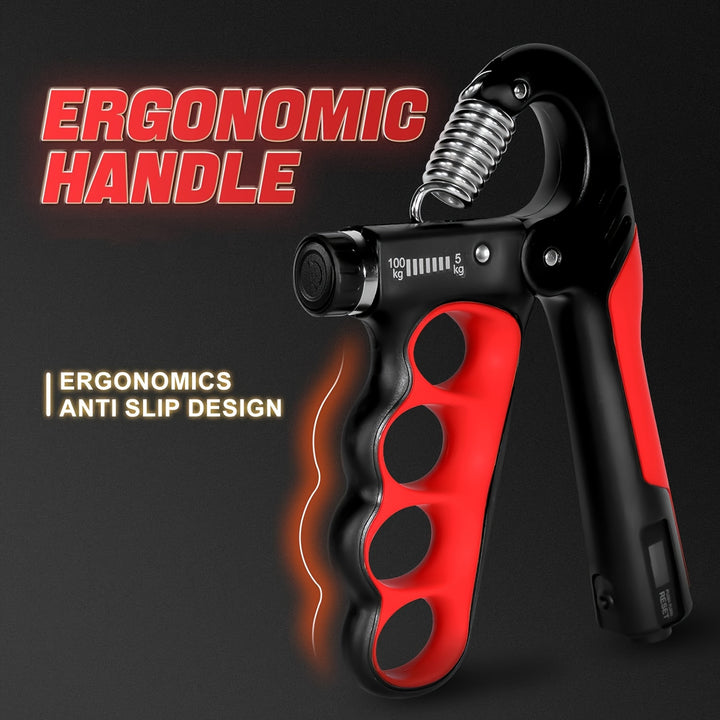 1pc Adjustable Forearm Grip Strength Trainer - Grip Strengtheners with Digital Counter for Five Fingers, 11-220 Ibs Resistance, Ergonomic Design for Hand Strengthening and Rehabilitation