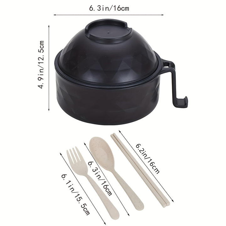 1set Ramen Bowl Set, Microwave Ramen Cooker Instant Noodles Bowl With Chopsticks, Rapid Ramen Noodles For College Dorm Room Essentials Dishwasher Safe Microwave Safe Student Bento Box, Instant Noodles Bowl With Chopsticks, Ra