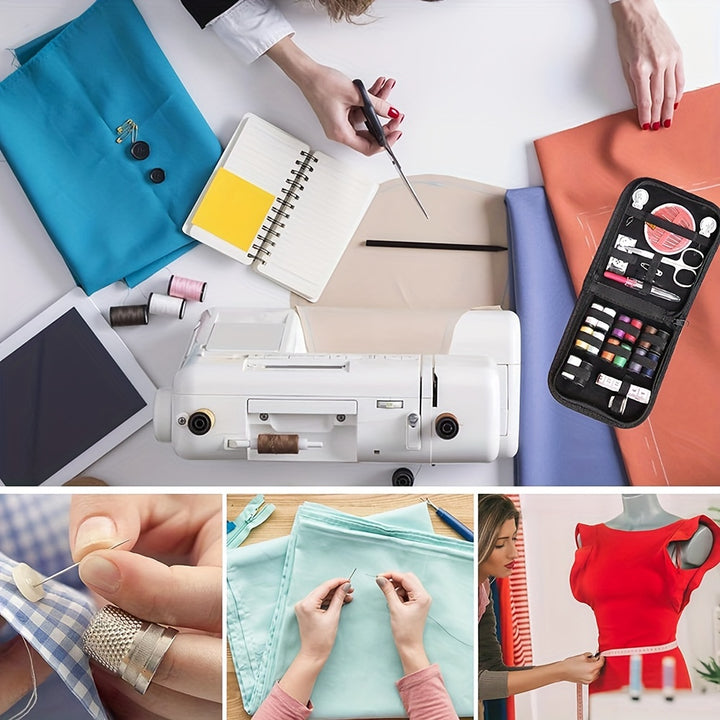 [BOBODE Sewing Kit] BOBODE 43/104pcs Sewing Kit - 24-Color Threads, Needle and Thread Kit for Small Fixes, Basic Mini Travel Sewing Kit for Emergency Repairs, Color: Black, No Printing