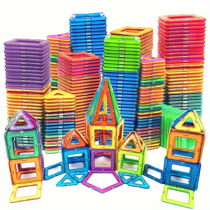 [STEM Construction] Magnetic Building Blocks | Large STEM Construction Toy Set | Assorted Colors | Educational | Birthday Gifts