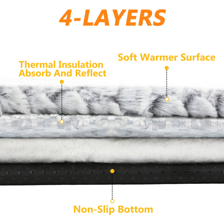 Extra Warm Thermal Cat Dog Bed Mat, Ultra Soft Cat Pet Mat Pad for Indoor Outdoor with Removable Cover Non-Slip Bottom Washable