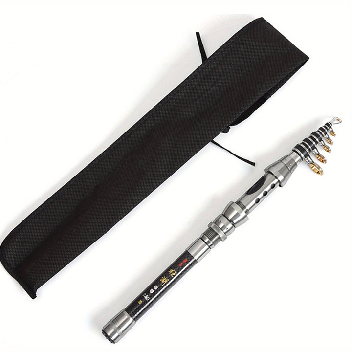 Ultra-Compact Carbon Fiber Telescopic Fishing Rod - Portable, Adjustable 1.5m to 2.4m Lengths for Saltwater Casting