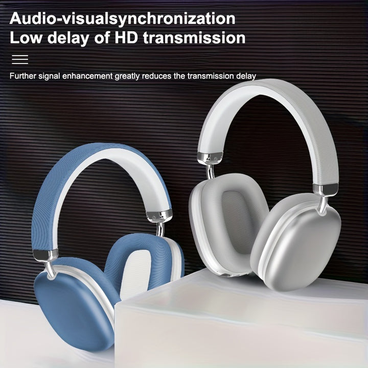 Wireless 40-Hour Rich Bass Gaming Headset - Over-Ear Design with Active Noise Cancellation, Crystal-Clear Calls & Type-C Charging - Compatible with Smartphones, Tablets, Gaming Consoles, Office Headset | Sleek Design | Soft E