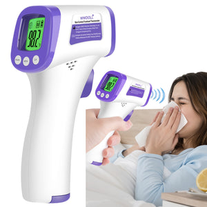 WWDOLL Infrared Forehead Thermometer for Adults - Non-Contact for Formula, Cold & Flu, And Body Temperature (Batteries Not Included, 2x4AAA Batt. Req.) - Accurate Sensor, Fast Response, Fever Alarm, Memory, LCD Display - Idea