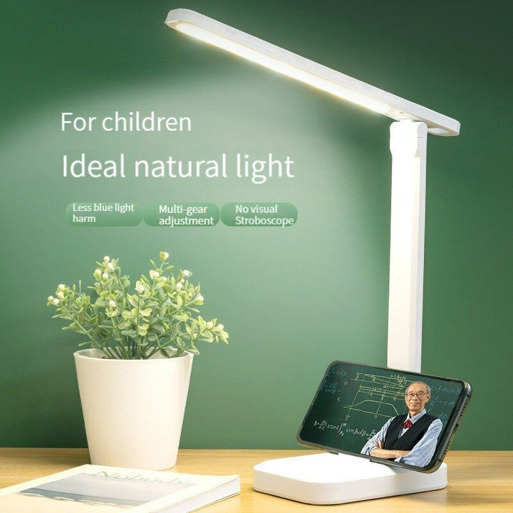 Adjustable Brightness LED Desk Lamp with Touch Switch, Foldable Design, Eye Care Technology, USB Plug-in – Ideal for Reading, Studying, and Bedroom Use, Lamp for Bedroom