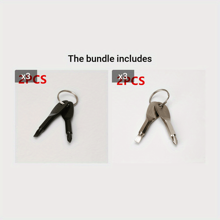 2pcs Mini Screwdriver Keychain - Compact Metal Tool for Everyday Use, No Electricity Needed