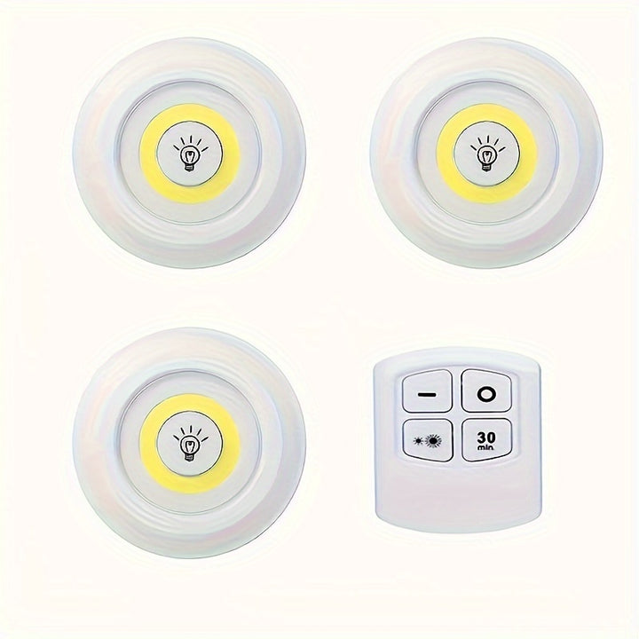 6pcs/3pcs/1pc Smart Wireless LED Under-Cabinet Lights COB Night Light With Remote Control For Wardrobe, Kitchen & More