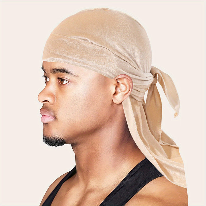 Durags de Terciopelo para Hombres y Mujeres - Gorro de Ducha Suave y Cómodo con Cola Larga y Correas Anchas - Perfecto para Proteger el Cabello y Estilizar - Accesorios de Baño