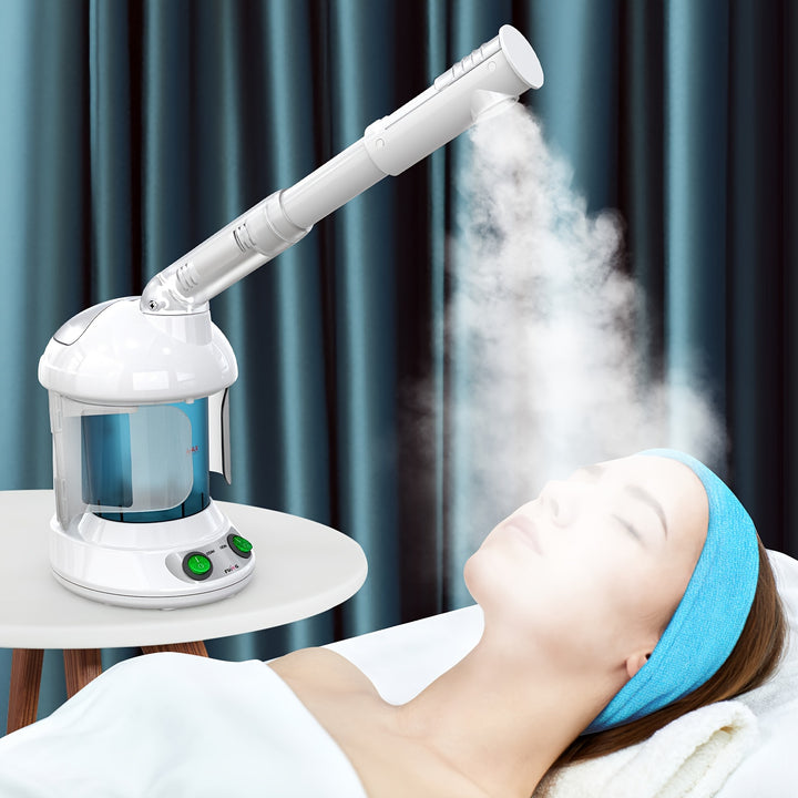 Vapeur Faciale, Fulog Nano Ionique Vapeur Faciale Pour Nettoyage Profond Du Visage Spa Facial À Domicile, Vapeur Faciale Portable Avec Bras Rotatif À 360° Et Kits De Peau En Acier, Utilisation Personnelle À Domicile Ou Au Salon