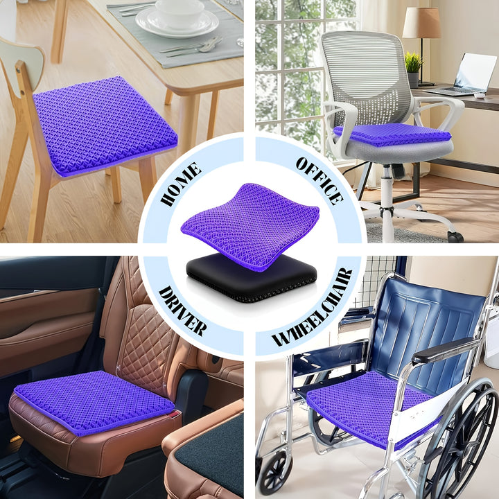 Super Comfortable Gel Seat Cushion Suit with Breathable Cloth Cushion-Suitable for Prolonged Sitting-Perfect for Office, Car, Airplane And Bicycle Use!