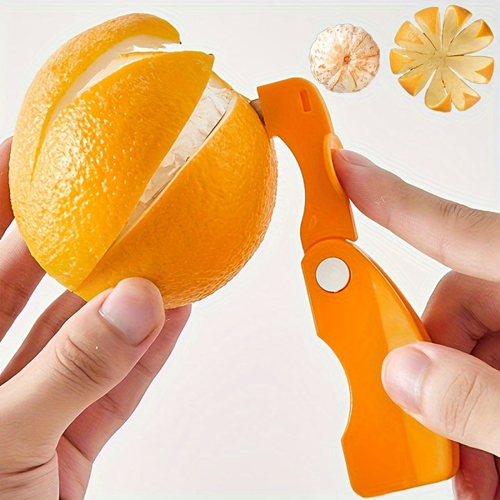 1/2pcs, Orange Peeler, Plastic Orange Peeler, Simple Lemon Peeler, Grapefruit Peeler, Creative Cutter, Orange Peeler Tool with Folding Handle, Fruit Peeler, Vegetable and Fruit Tools, Kitchen Gadgets