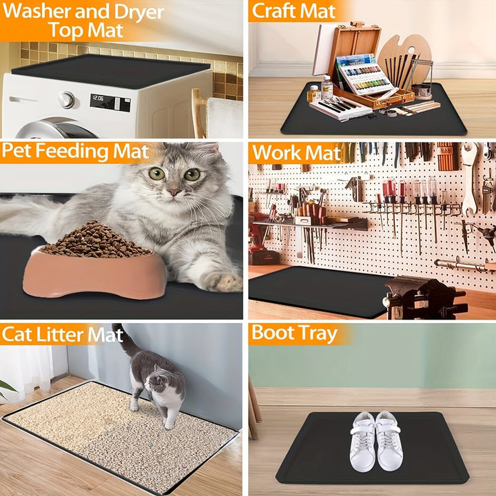 Washing Machine Storage Mat, Non-Slip Waterproof Washer Dryer Top Cover, Laundry Detergent and Fabric Softener Organizer, Washing Machine Accessory - 1 Pc