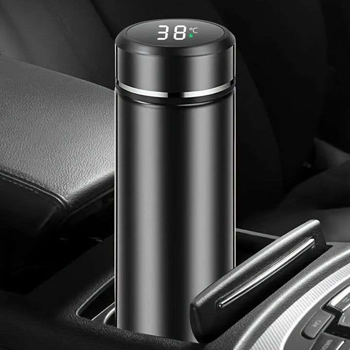 Brand new in 2024, stainless steel insulated cup with temperature display, 17oz intelligent leak proof tumbler, portable car and handheld coffee cup, cold and hot beverage isolation, suitable for business work, travel, sports