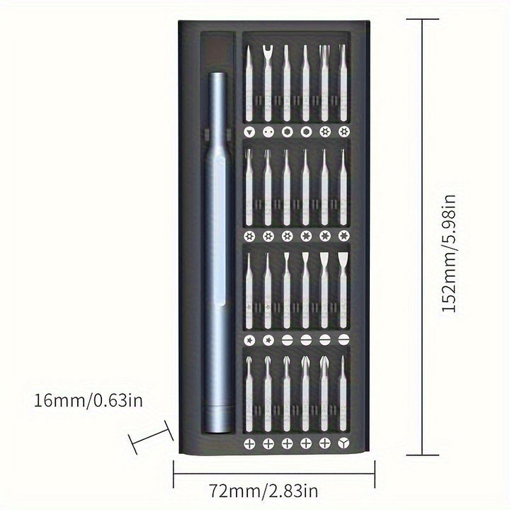 24-in-1 Multi-Functional Precision Screwdriver Set, Stainless Steel, Complete Tool Bit Removal for Mobile Phones & Tablets with Compact Carrying Case, Professional Electronic Device Maintenance Tool Kit