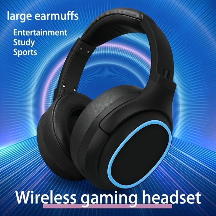 D-815 Wireless Gaming Headset with Deep Bass, HiFi Sound, Radio Function, Foldable & Adjustable Design, Long Battery Life, TF Card Support, AUX Cable Included - Ideal for Music & Calls