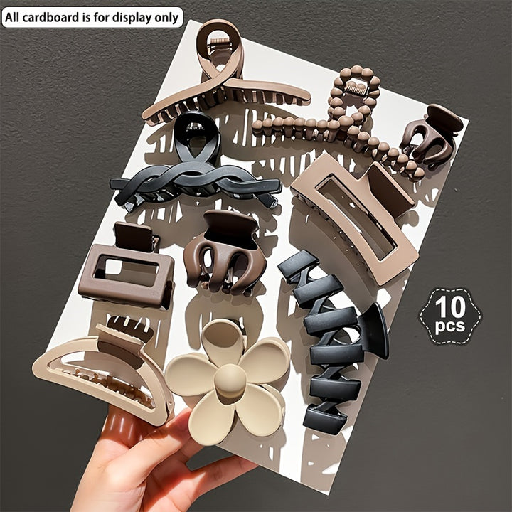 10/11pcs Versatile Bun Hair Claw - Women's Back-of-the-Head Outing Headwear