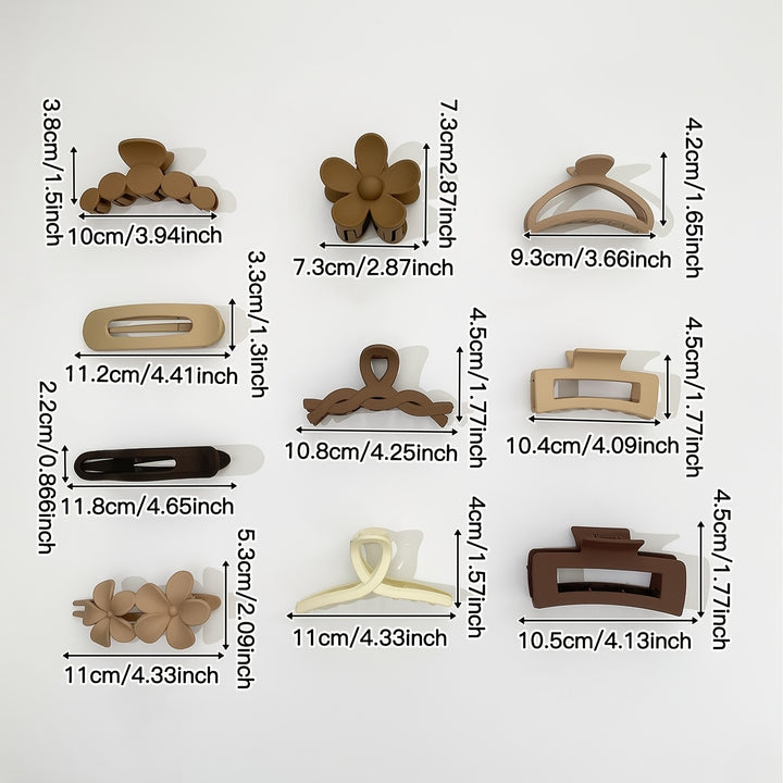 10/11pcs Versatile Bun Hair Claw - Women's Back-of-the-Head Outing Headwear