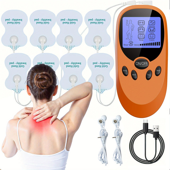 CESLIFF TENS + EMS Dual Channel Muscle Relief Pulse Massager With 8 Electrodes For Shoulder, Shoulder And Back Pain, Knee Muscle Relief, Injury Recovery, Portable Design, Perfect Gift For Family And Friends!