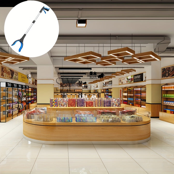 32" Folding Grabber Tool - Strong Magnetic Tip Lightweight Garbage Picker with 4" Wide Claw Mouth - Suitable for Elderly Use