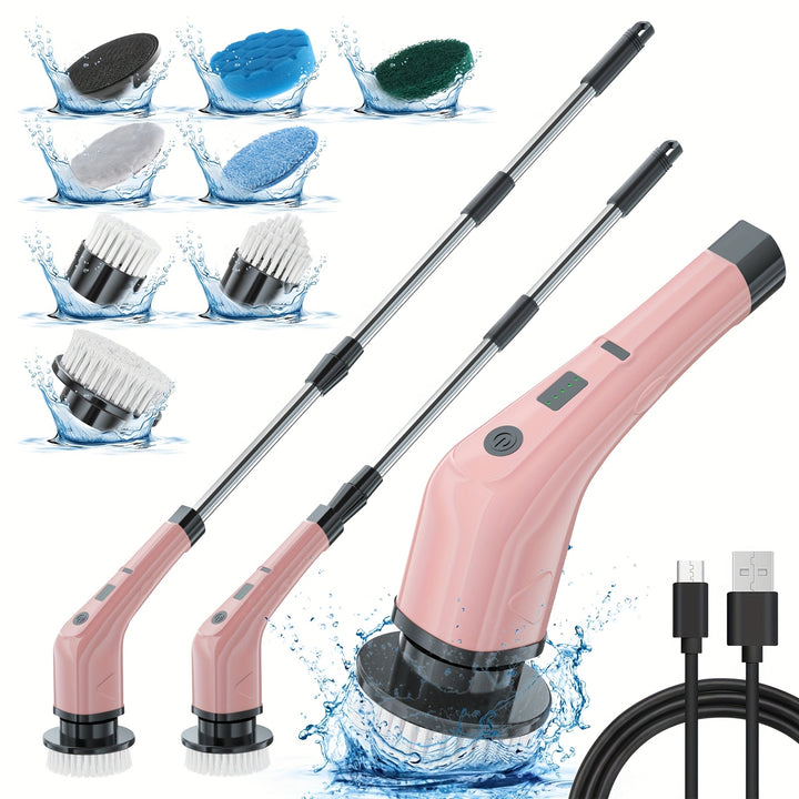 Multi-Functional Electric Cleaning Brush With Retractable Handle, 7-In-1 Cleaning Brush