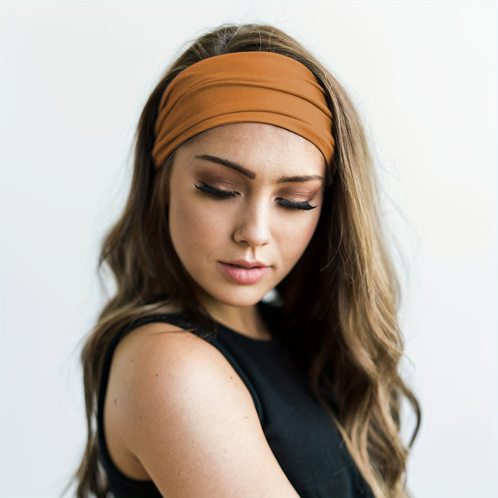 Wide Headbands For Women Non Slip Soft Elastic Hair Bands Yoga Running Sports Workout Gym Head Wraps, Knotted Cloth African Turbans Bandana