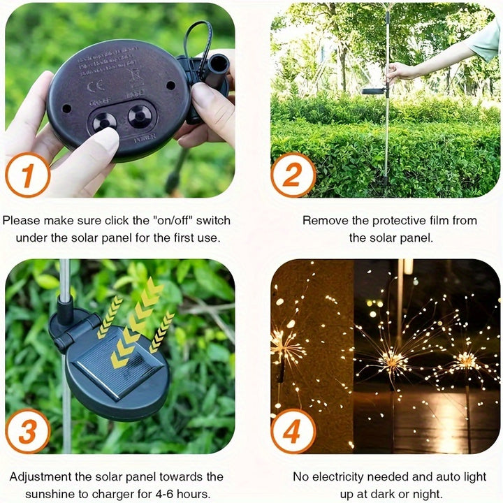 8 Modes Solar LED Smart Outdoor Lighting, Solar Holiday Decorative Lights for Patios, Gardens, Pathways & Villas