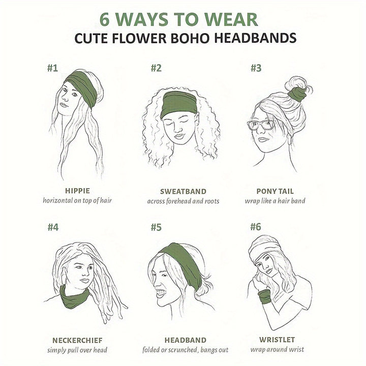 Boho Headbands For Women Fashion Stretch Wide Hair Bands Knot Turban Head Bands Yoga Running Sweatband Elastic Headband Stylish Wrap Headbands Hair Accessories For Teen