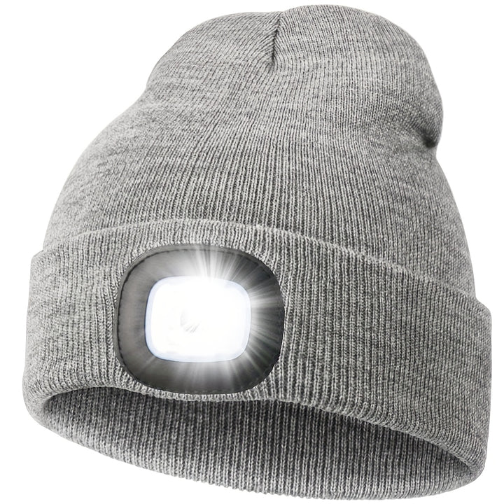 Solid Color Unisex LED Beanie With Light Breathable Headlamp Cap Tie Dye Knit Hats Warm Skull Cap Cuffed Beanies For Night Walking, Fishing, Camping music festival