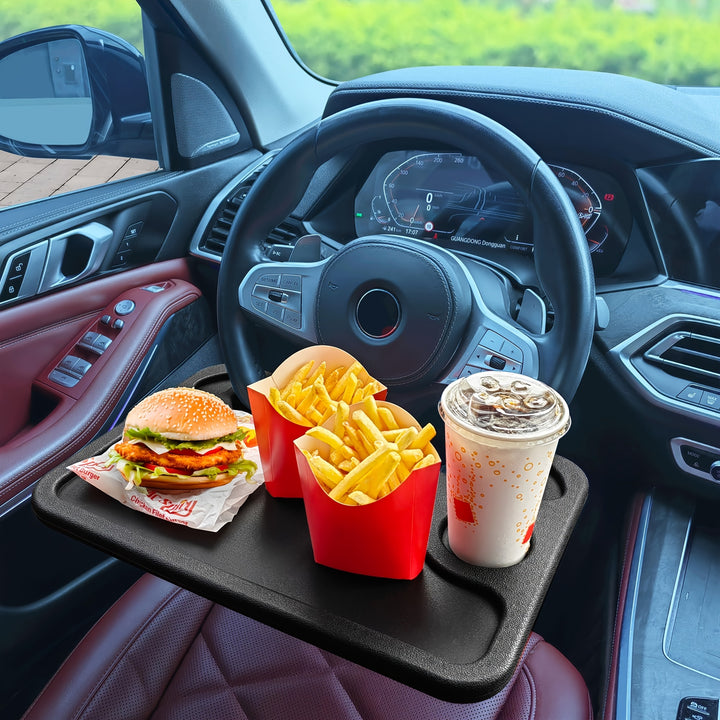 Versatile, Car Steering Wheel Dining Table 3in 1 Steering Wheel Table Multifunctional Writing Table Car Dining Table Stand Food Table with Drink Holder Laptop Table with Pen Holder