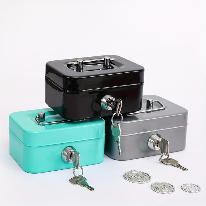 1pc Metal Keylock Storage Box, Money Box, Adult Deposit Box, Coin Deposit Box, Adult Deposit Box, Deposit Box, Cash Register 4.5 * 3.8* 2.3"/11.5 * 9.9 * 5.8cm