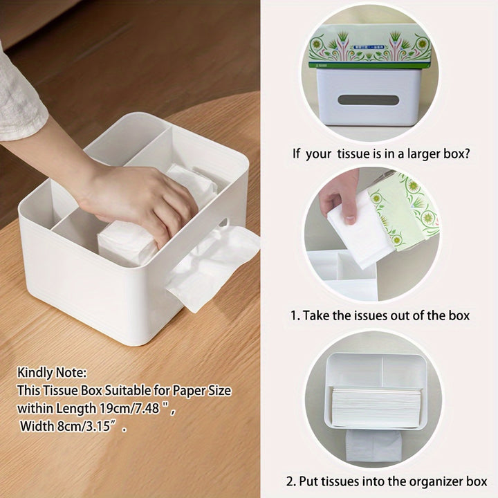 1pc Multifunctional Desktop Storage Box, Tissue Box, Drawer Paper Box, Remote Control Sundries Storage Rack Desk Storage Organization