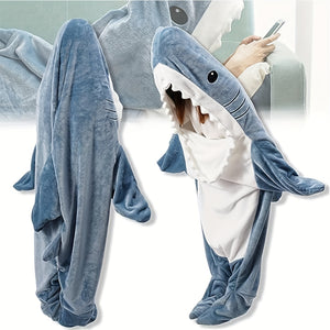 [Shark Blanket] Manta con Patrón de Tiburón | 1 PC | Franela | Lindo divertido | Para adultos | Para Sofá Cama Coche Camping