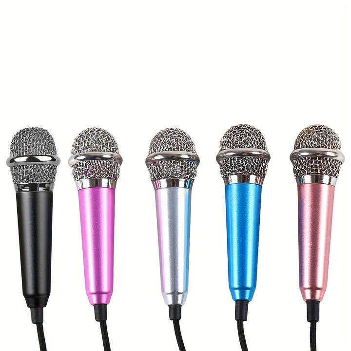 Capacitive Mini Microphone, 3.5mm Jack, Portable Singing Mic for Voice Recording, Interview, Karaoke, Gaming, Video Conferencing, Streaming, Compatible with Phone, Computer, Laptop, Notebook, Tablet - No Battery, No Wireless