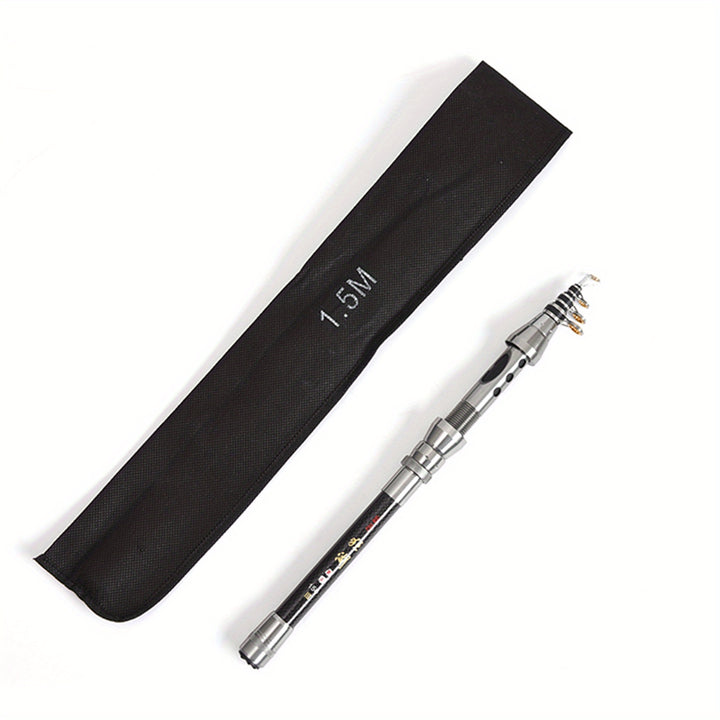 Ultra-Compact Carbon Fiber Telescopic Fishing Rod - Portable, Adjustable 1.5m to 2.4m Lengths for Saltwater Casting