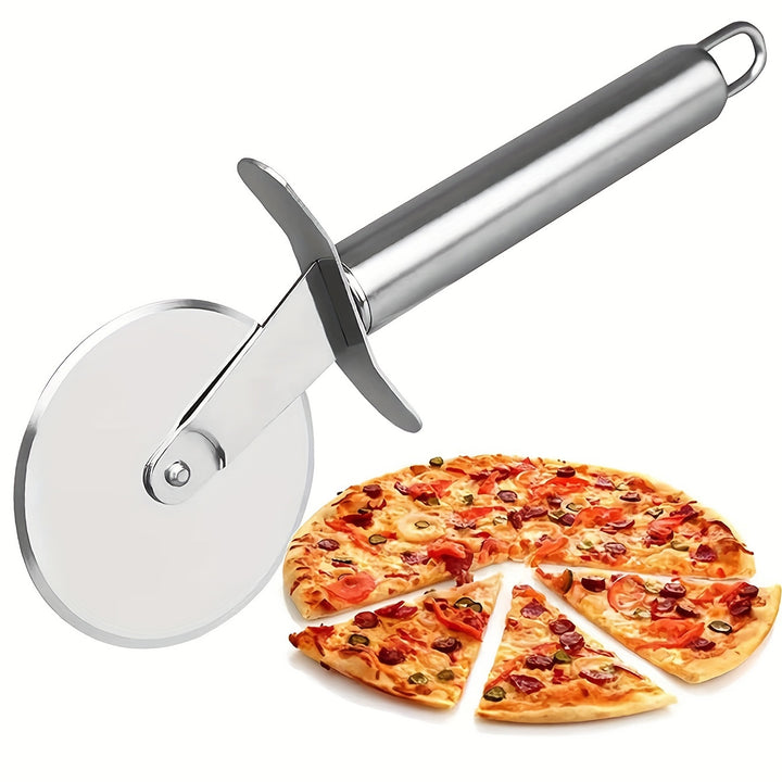 Effortlessly Roll Out Perfect Pizza with this Stainless Steel Pizza Wheel Knife Kitchen Accessories