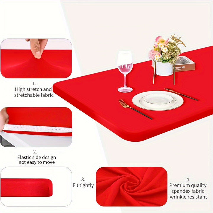 [4ft/6ft Foldable Tablecloth] 1pc Washable Rectangular Tablecloth for Outdoor Parties and Camping - Foldable, Elastic, and Fitted - 4ft/6ft Size - Durable Polyester Fabric for Home Decor