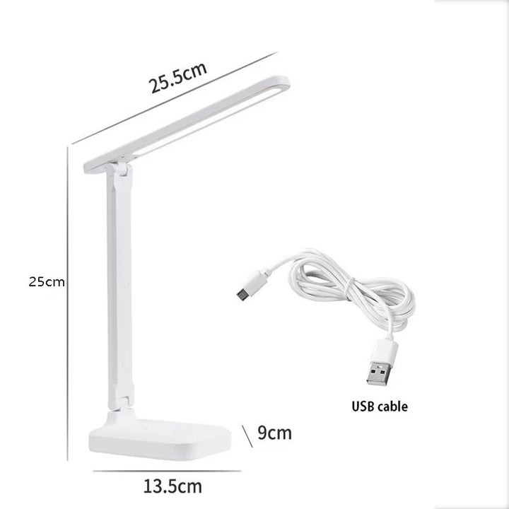 Adjustable Brightness LED Desk Lamp with Touch Switch, Foldable Design, Eye Care Technology, USB Plug-in – Ideal for Reading, Studying, and Bedroom Use, Lamp for Bedroom
