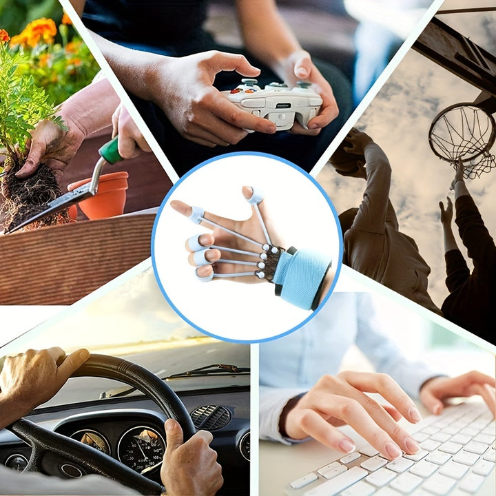 Silicone Polymer Finger Exerciser, Hand Strengthener, Uncharged Finger Flexibility Trainer, Blue