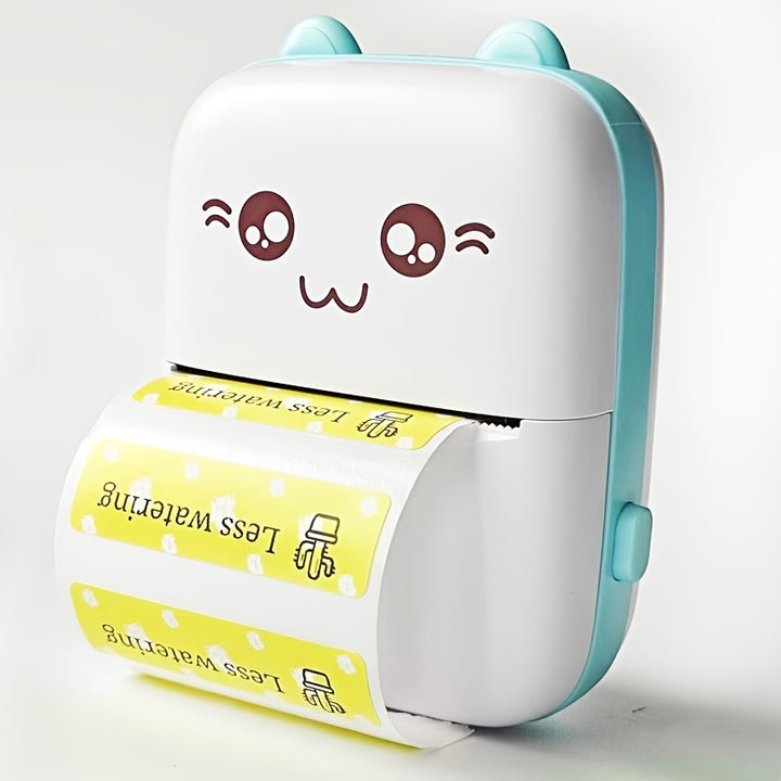 A Tree Science Portable Mini Printer - Cute Cartoon Design, Wireless Thermal Printing, Inkless & USB Rechargeable, 1200mAh Battery, Compatible with Android & iOS Smartphones - Perfect for Home Office, Study, Labels, Photos &