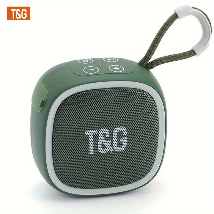 TG659 Kompakter kabelloser Lautsprecher – IPX4 wasserdicht, Hi-Fi-Sound, TWS 5.3, unterstützt TF-Karte und Radio, über USB wiederaufladbar, tragbar für Outdoor/Party, Mini, klein und süß, Geschenk