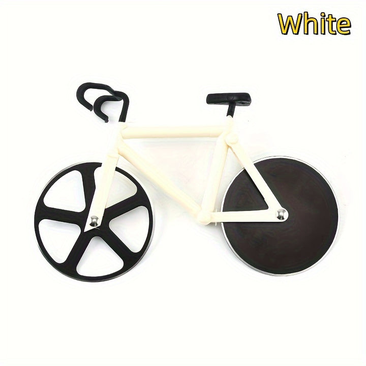 1pc Creative Bicycle-Shaped Pizza Cutter with Dual Stainless Steel Wheels - Easy-Clean, Stand-Up Design for Pizza, Bread & Dough Cutting - Ideal Gift for Pizza Lovers & Cyclists