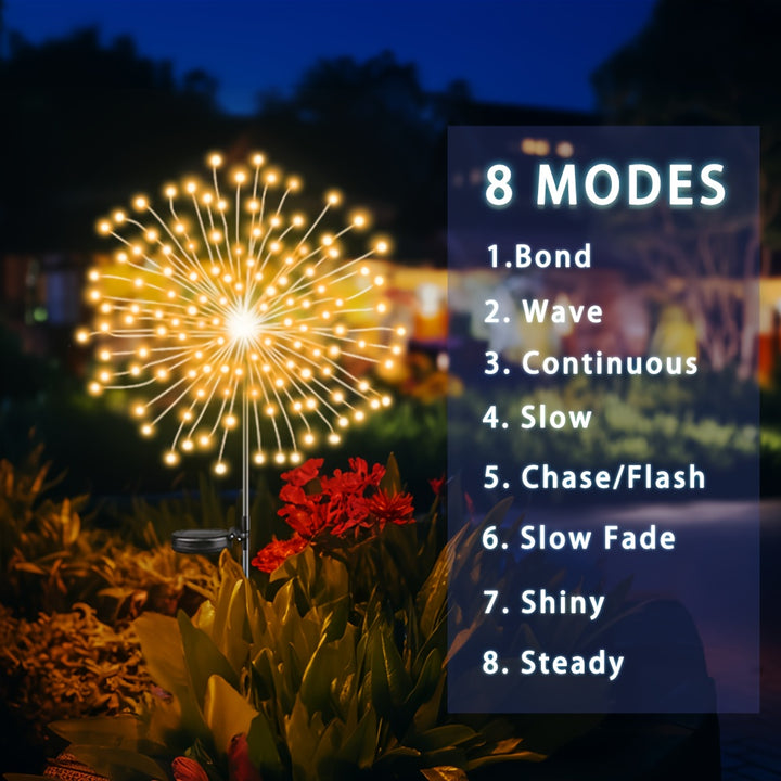 8 Modes Solar LED Smart Outdoor Lighting, Solar Holiday Decorative Lights for Patios, Gardens, Pathways & Villas