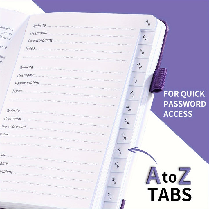 [Pocket Size Password Manager Notebook] Password book with letter labels. Hardbound password manager notebook for the elderly, Internet password log diary, computer and website login address manager, pocket size